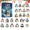 Countdown to Christmas Antarctic Penguin Advent Calendar, 24-Day Winter Box with Cute Festive Home Ornament Explorer Ornaments, 2D Acrylic Hanging