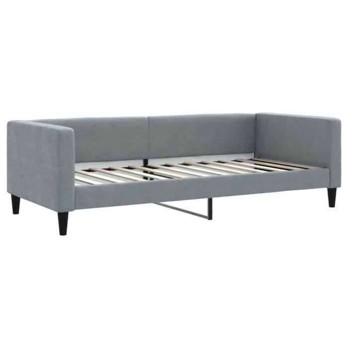 VidaXL Lit de repos gris clair 90x200 cm Tissu 353983