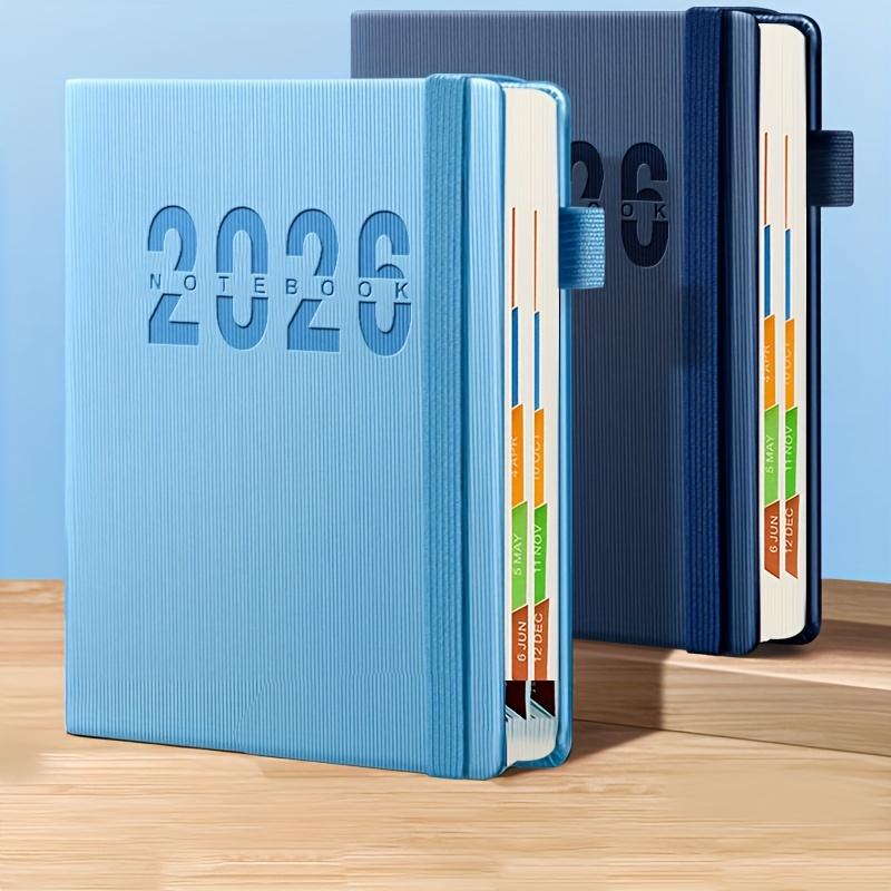 2026 Tages-Monatsplaner Mit Farbigen Monatsmarkierungen Hardcover Leder Tagesplaner 400 Seiten Datiert Für Tägliche Planung