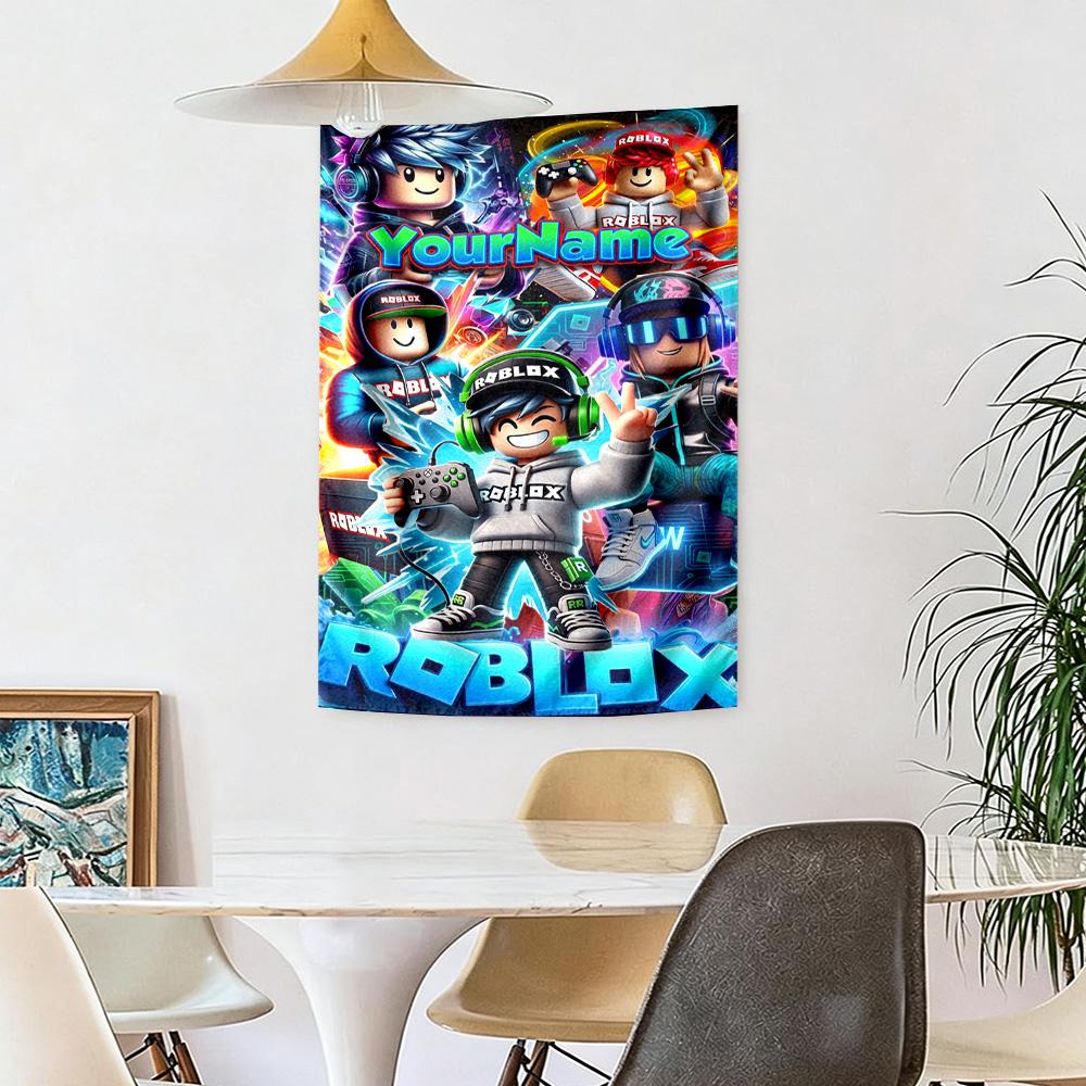 Roblox Custom Your Name Wall Decor Tapestry Art For Pet Memorial Birthdaywedding Party Backdrop Family Gift