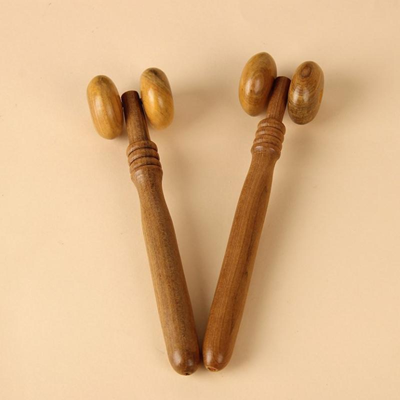 1PC Wooden Roller Face Massager Neck, Shoulder And Leg Universal Hand Massager Massage Tool Foot Massager