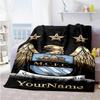Manchester City Personalized Name Blanket Multi-purpose Personalized Blanket Comfortable Throw For Seaside Bed Office Chair Office