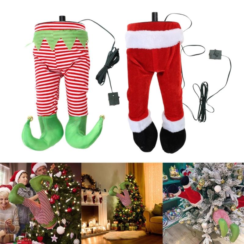 Swinging Legs Christmas Ornament Holiday Parties with Swinging Legs Decoration Plush Festival Christmas Charm