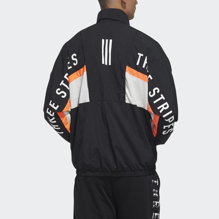 adidas Stand Collar Casual Sports Jacket Men Outerwear Black HN8479