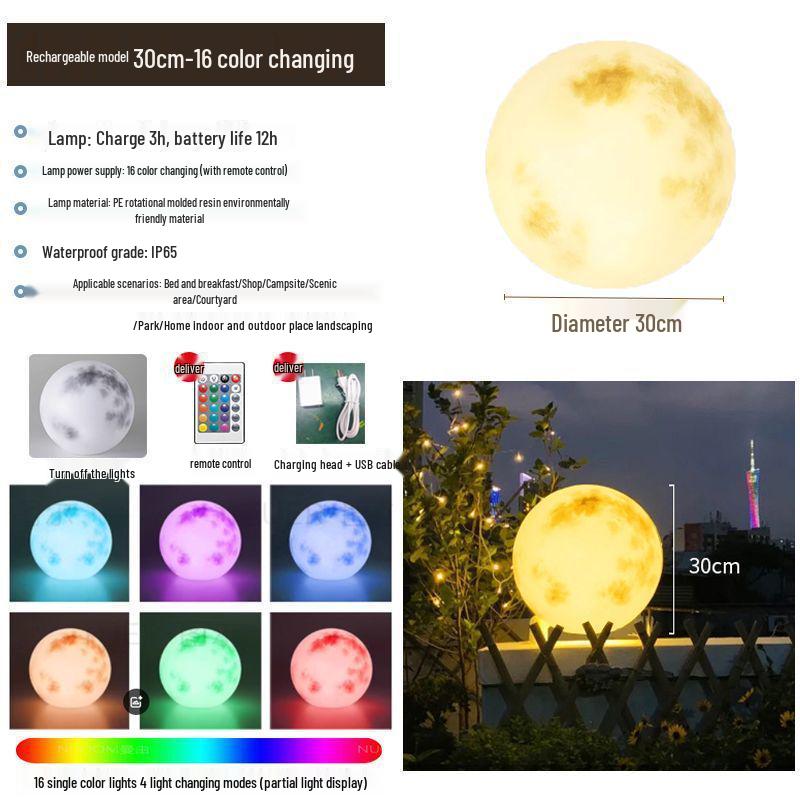 Solar-Powered Waterproof Moon Lamp for Garden, Lawn & Courtyard Decoration