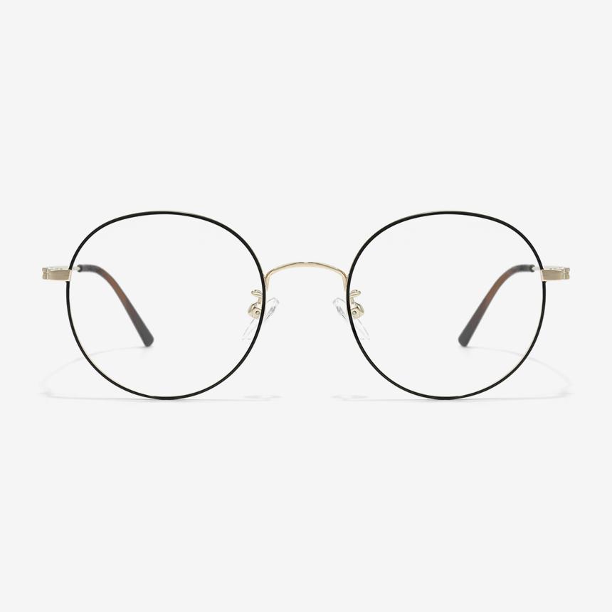 Seutailwokeu Matte Black & Gold Metal Style10 M Mbk/Gd 50Mm Stylework Eyeglass Frames