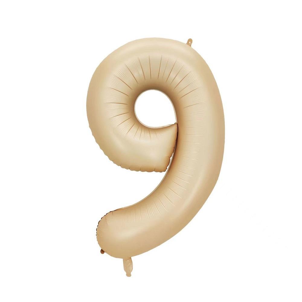 

40 Inch Caramel Color Digital Aluminum Film Balloon Wind Big Digital Aluminum Foil Balloon Birthday Party Scene Arrangement 40 inch caramel color number 9