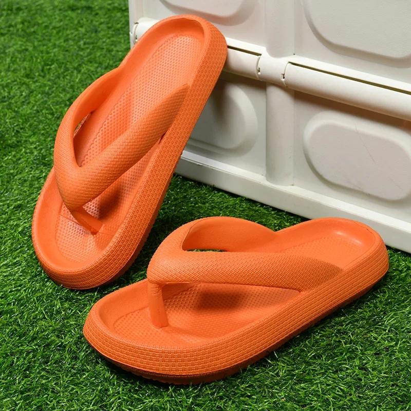 Fashion Thick Sole Slippers Men EVA Flip Flops Summer Shoes Couple Slippers Big Size 47 Outdoor Beach Sandals for Men Chanclas De Hombre