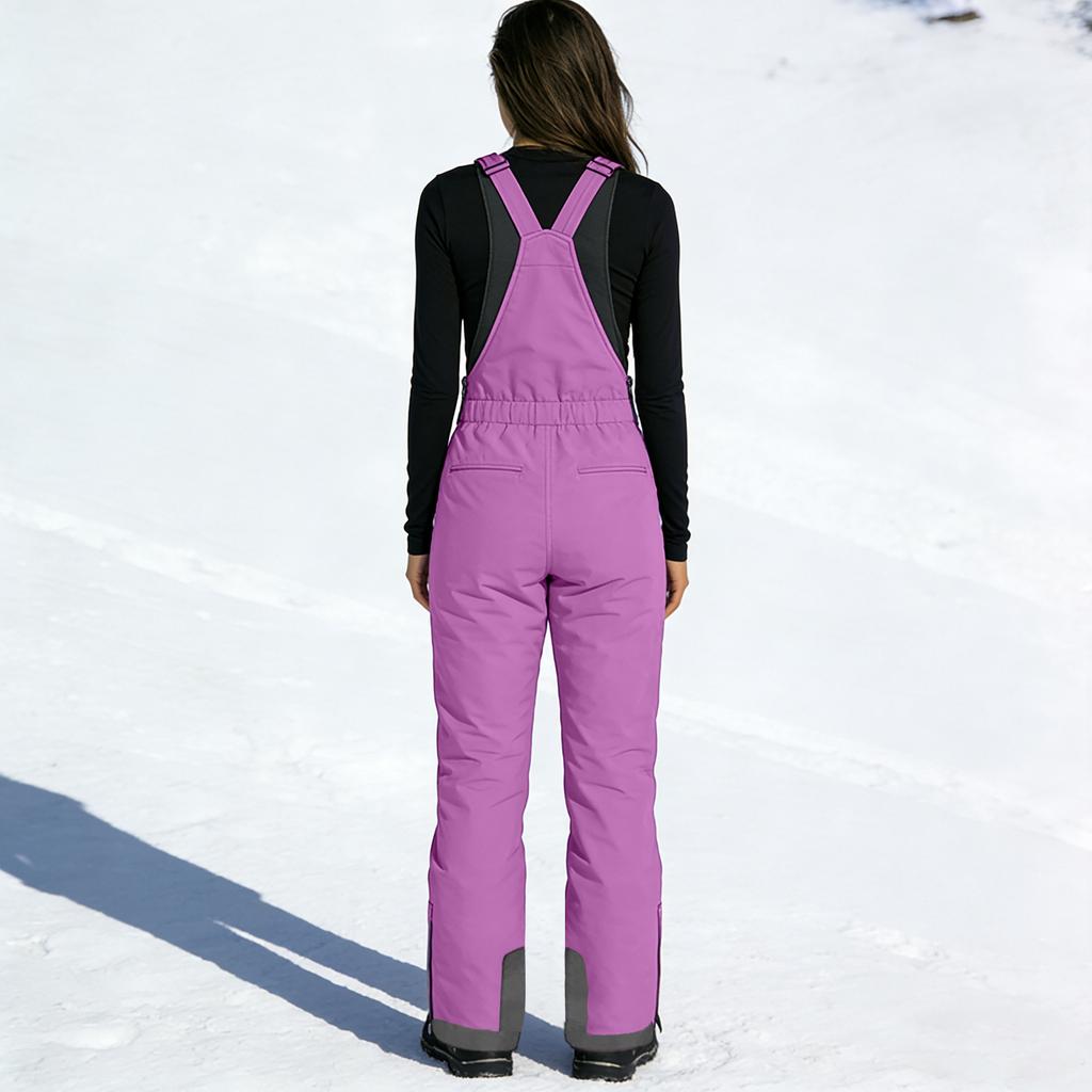 Damen Skihose Gefüttert Ski Latzhose Snowboardhose Verstellbarer Schultergurt Schneeanzug
