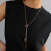 Classic Copper-Plated 18K Real Gold Pig Nose Simple Ot Buckle Long Chain Trendy Temperament Versatile Necklace