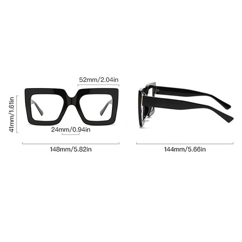 Non-polarized Unisex Plastic Square Frame Glasses Men Fashio Small Frame Hip Hop Glasses