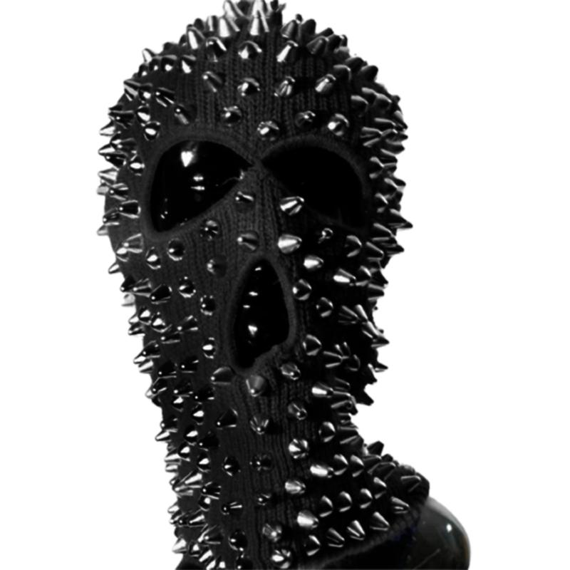 

Spiked Balaclava Rivet Beanie Funny Balaclava Halloween Balaclava Spiked Beanie чорний