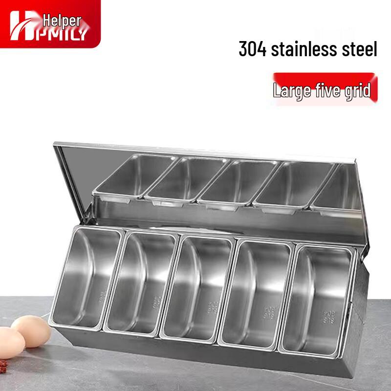 HPMILY Wielokomorowy Pojemnik na Przyprawy ze Stali Nierdzewnej 304