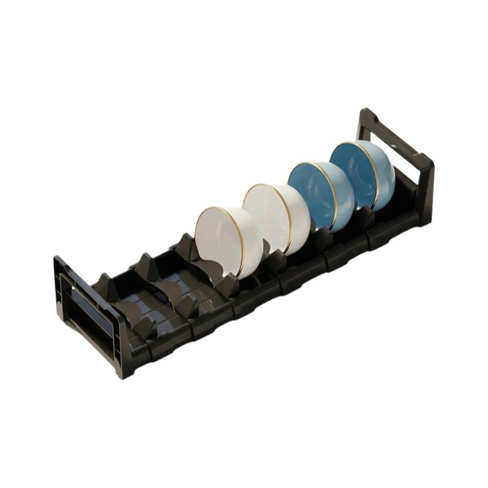 

Adjustable Under Cabinet Bowl Drain Rack Built-in Dish Drying Rack Kitchen Counter Black Bowl Rack