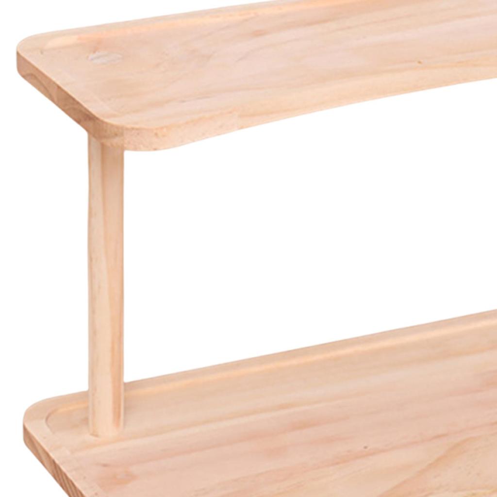 Desktop Storage Organizer 2 Tier Rustic 40x20x22cm Practical Makeup Organizer for Dining Room Office Countertop Bedroom Pantry