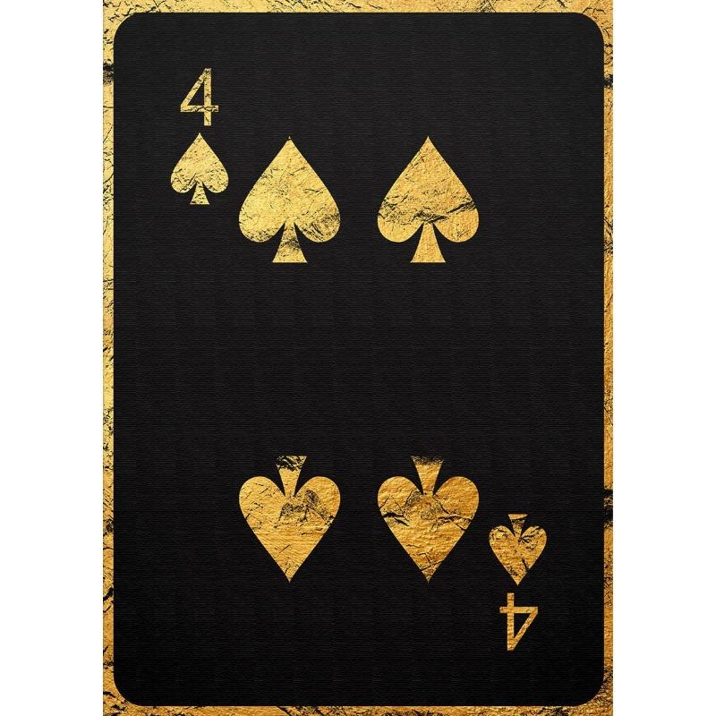 Gold Royal Flush of Spades Poster Playing Poker Cards Canvas Painting Wall Art for Cool Man Cave or Basement Game Room Decor