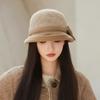 Autumn and Winter Woolen Bucket Hat Women's Fashion Elegant Thermal Basin Hat Middle-aged and Elderly Hat