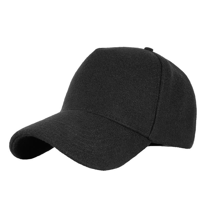 Spring and Autumn Wool Fleece Thick Baseball Cap Versatile Tide Cap Men's and Women's Middle-aged Sports Warm Hat
