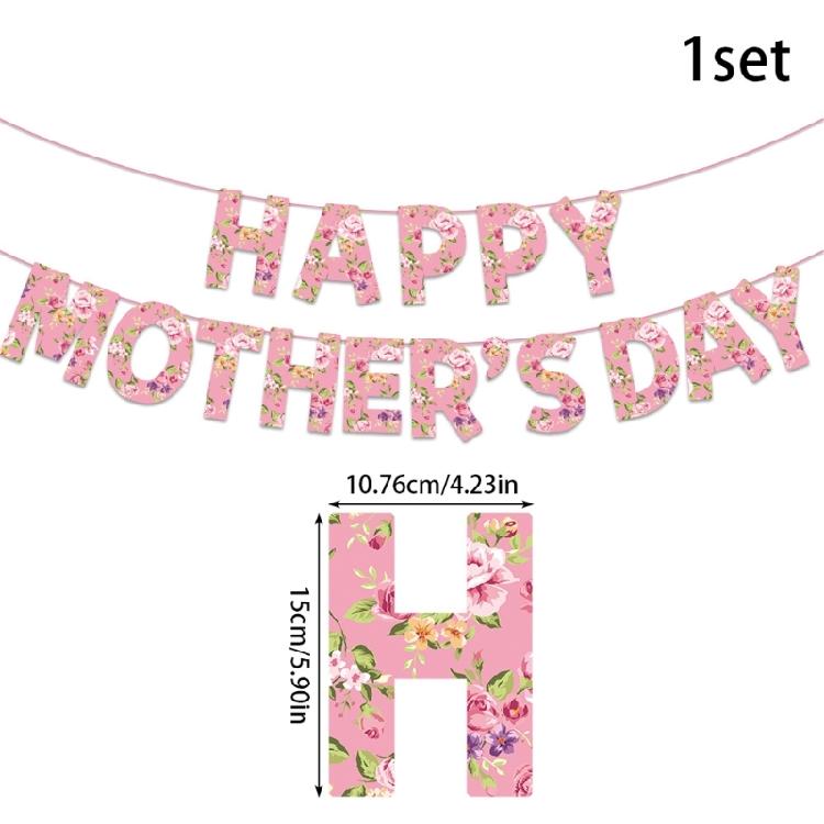 Mother’s Day Decoration Flag - Vibranted Color Bunting Supplies for Creating Celebration for Moms