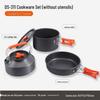 Outdoor Cookware Set DS311: 2-3 Person Portable Picnic Set with 1.1L Teapot and Tableware Accessories