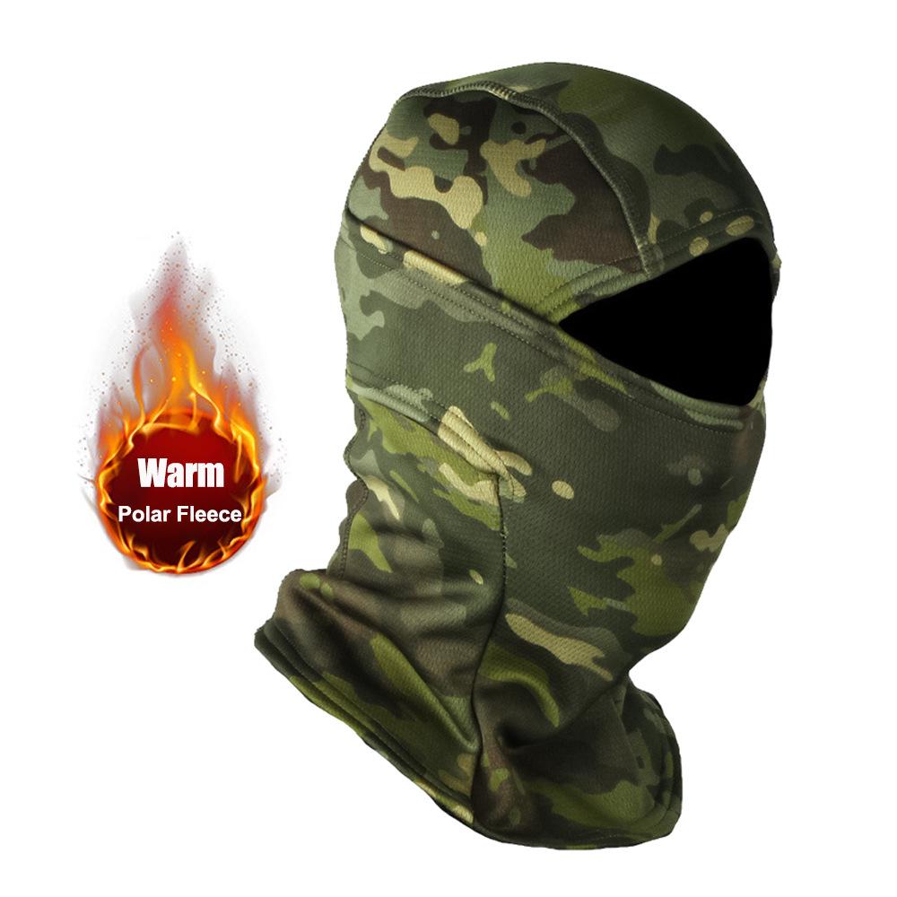 Camouflage Fleece-Lined Winter Balaclava for Cold Weather Cycling