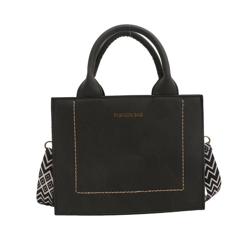 

Versatile 2024 New Color Block Pu Canvas Shoulder Bag Perfect For Casual Outings синій