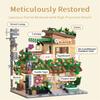 1498Pcs Japanese-Style Flower Shop Street Scene With Lights, Building Blocks Set, Creative Toy, Assembly Toy, Birthday Gift