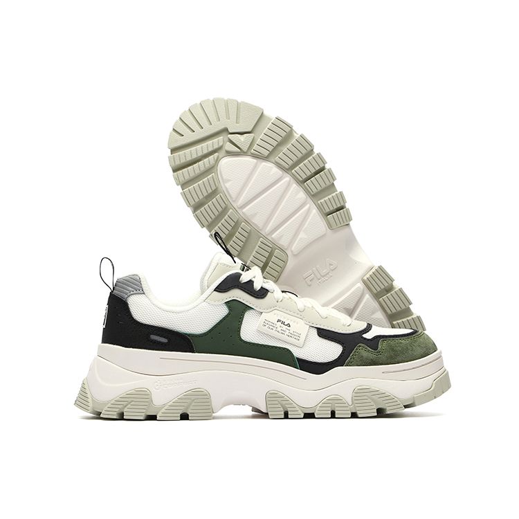 Fila Hike Mesh Fabric Synthetic Leather Pigskin Comfortable Versatile Sports Low-Top Lifestyle Casual Shoes Women sneaker White Black F12W134158FWJ