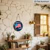2D Flat 1pc, 8x8 In, Happy Fourth of July Round Aluminum Metal Sign, Fireworks & Stars Design, Inspired Wall Art for Living Room, Bedroom, Porch