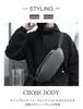 Crossbody Shoulder and Waist and Bag Men's 2-way Bag, Bag, Pouch. Compact, Small, Lightweight, Water-repellent, Waterproof. One-shoulder (Black)
