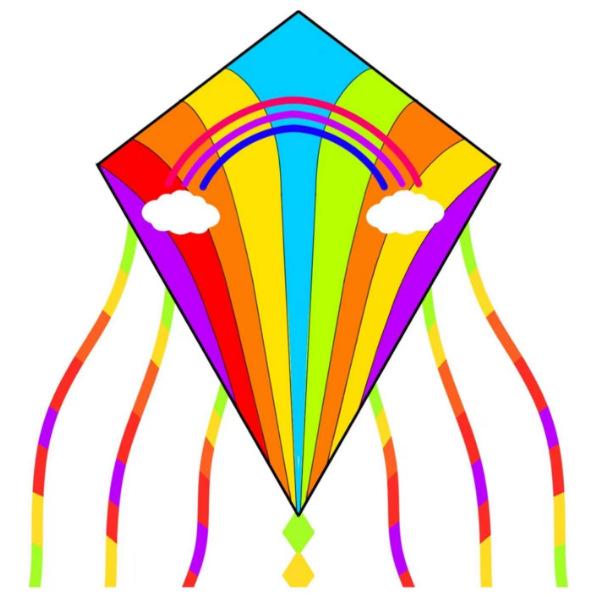 Vibrant Diamond Triangle Kite - Easy to Fly in Light Breeze for Kids