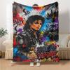 Name Custom King of Pop Print Flannel Blanket High Quality Warm Comfortable Cover for All Seasons Perfect for Gifts Home Decor