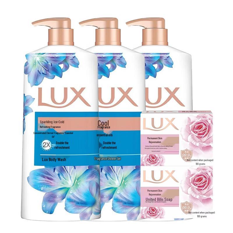 Lux Sparkling Ice Cool Shower Gel & Detox Soap Bundle