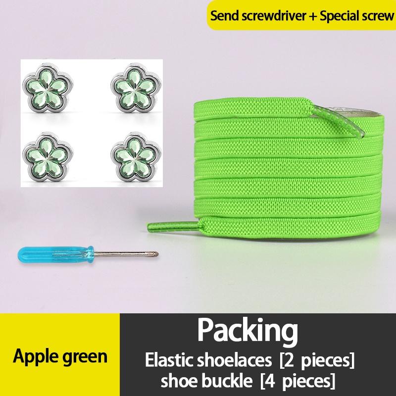 

NO.8 4Pcs Plum Blossom Metal Lock Без зав язок Шнурки Гумки Діамант Пряжка для взуття Еластичні шнурки Кросівки Lazy Sport Shoestrings