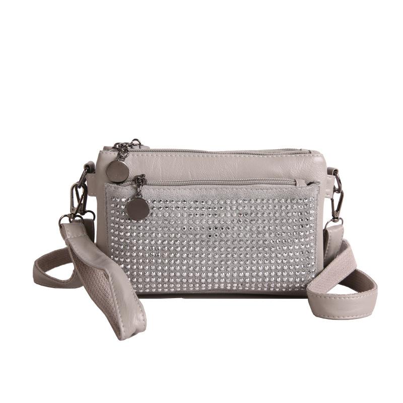 Women's Small Square Bag With Diamonds Shoulder Crossbody Bag