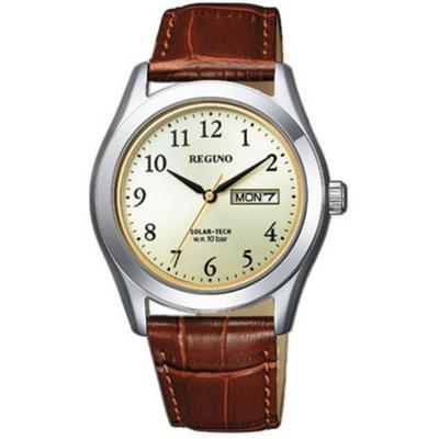 Menn KM1-211-30 ( Se REGUNO Solar-Tech Herre) Rundklokke Brun Rustfri Analog
