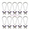  Set of 10 Colorful Acrylic Butterfly Shower Curtain Hooks Rustproof Rings with Roller Balls for Elegant Bathroom Decors