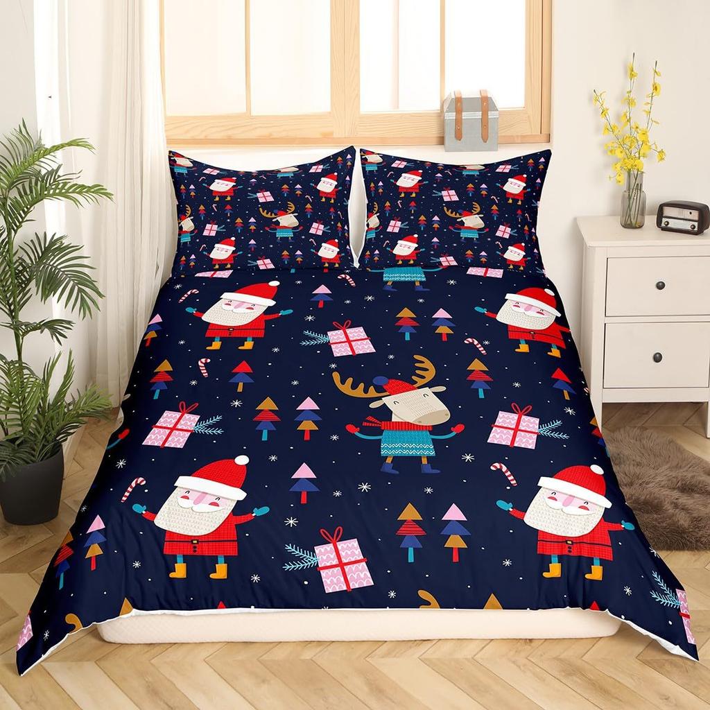 Santa Claus Down Comforter Set Bedding Set 3-piece Coverlet Set