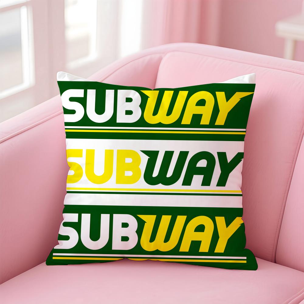 S-Subway Cushion Cover Home & Car Multi-Scene Pillow Cover - Reversible, Soft & Durable for Daily Use