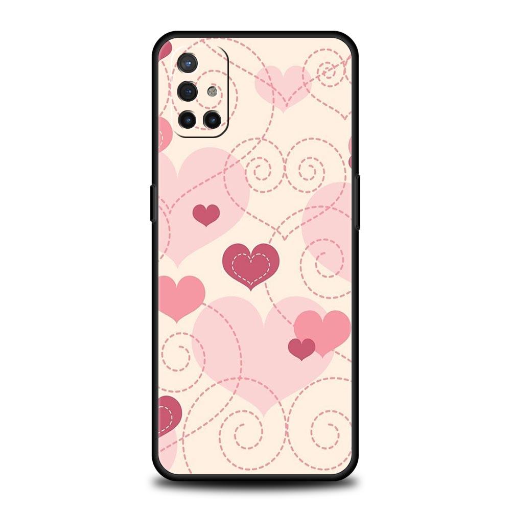 Gold Pink Rose Glitter Hearts Phone Case For OnePlus 10 9 Pro 9T 10R 9R 9RT 8T 8 7 6T 7T Nord 2T CE 2 5G N200 N10 N100 Cover