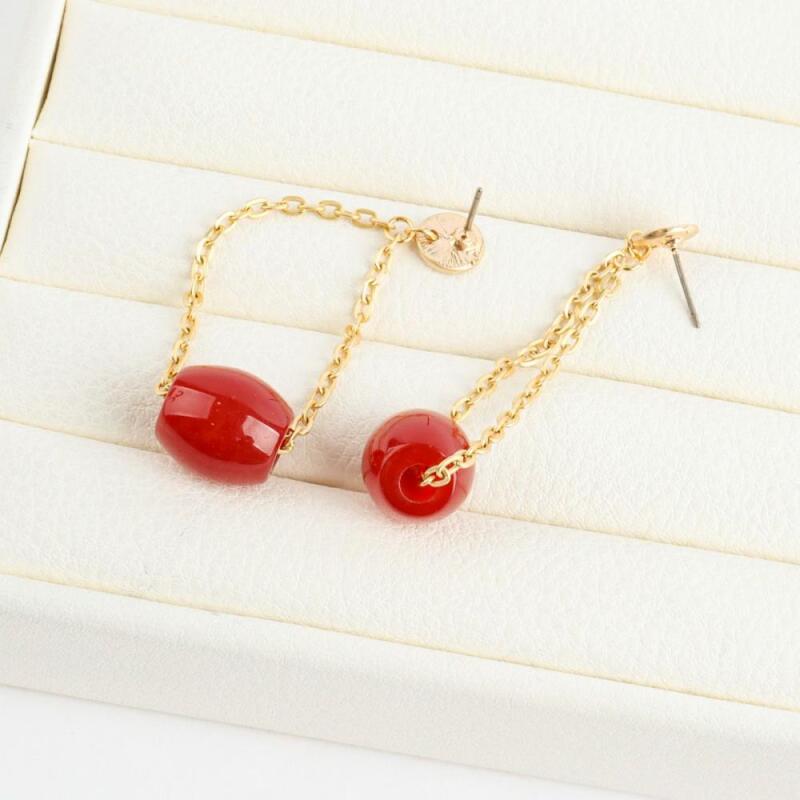 Women's Kitsch Look Bead Long Drop Earrings