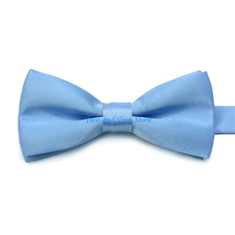 HX6F Kids Double Layer BowTie For School Event Birthday Party Soft Polyester Adjustable Neckband for Children Formal Occasion