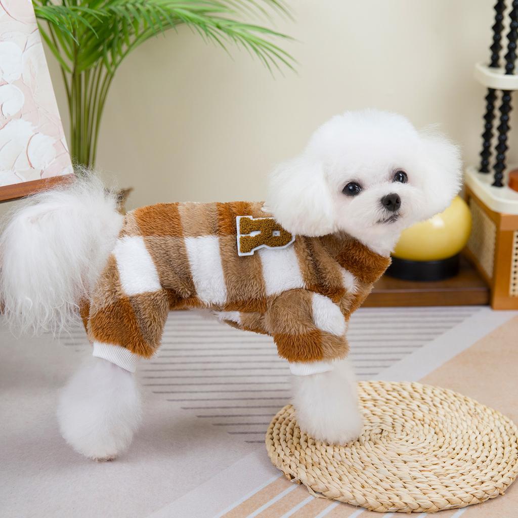 Four-legged Pet Clothes Corgi Teddy Clothes Autumn and Winter New Pet Thickened Warm Dog Cotton-padded Clothes