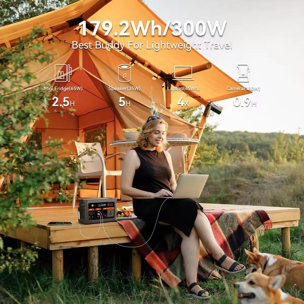 Flashfish 100w 200w 300w Solar Generating Mobile Backup Lifepo4 Battery UPS Pure Sine Wave Portable Power Station