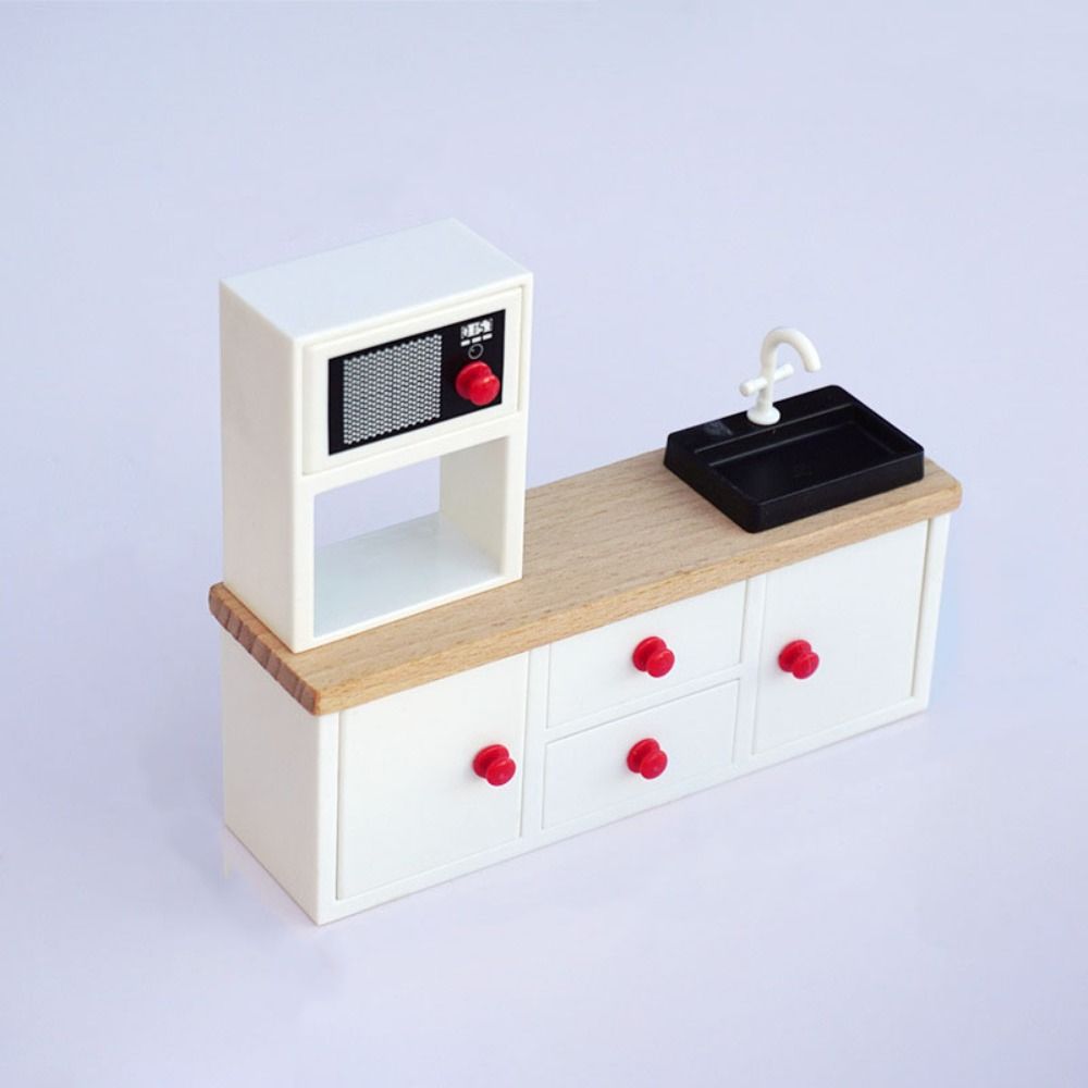 Kids Toy Kitchen Layout Ornaments 1:12 Scale Mini Furnishing Miniature Dollhouse Furniture