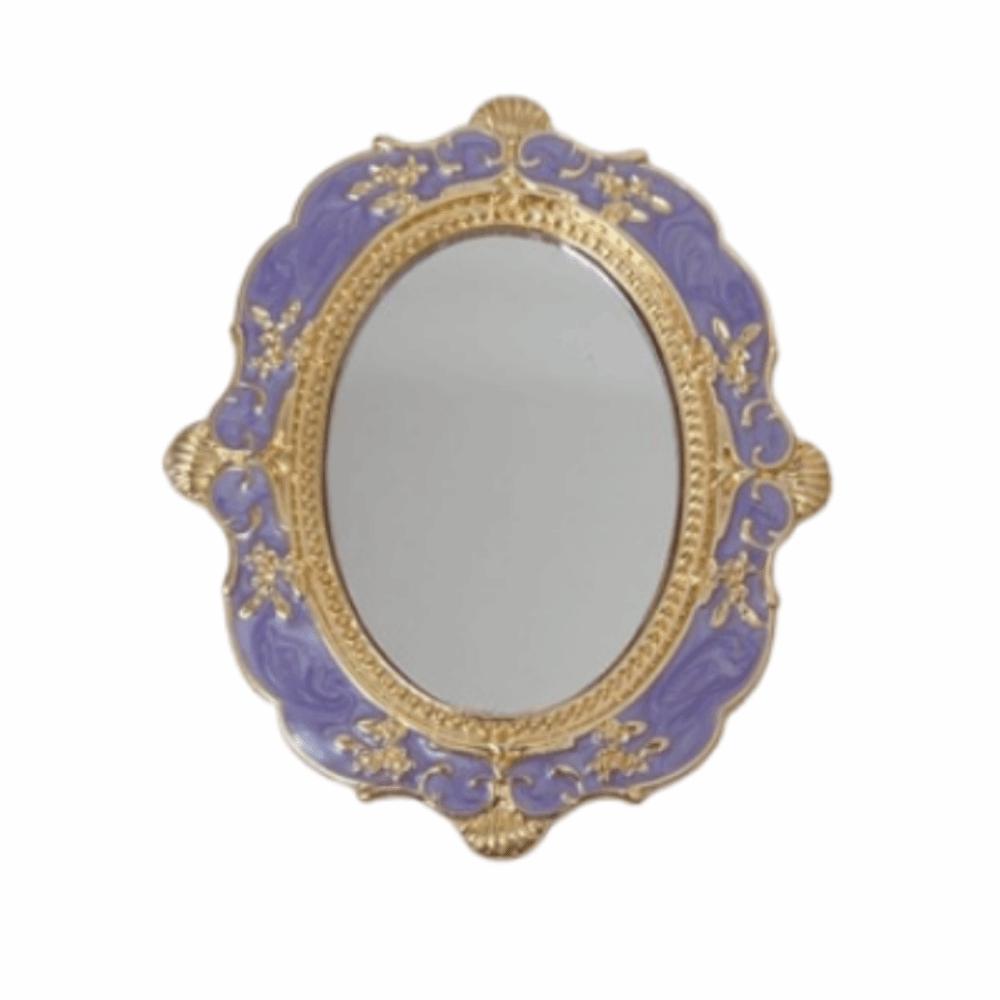 Romantic Retro Makeup Mirror European Style European Relief Handheld Mirror  Home Decor фиолетовый
