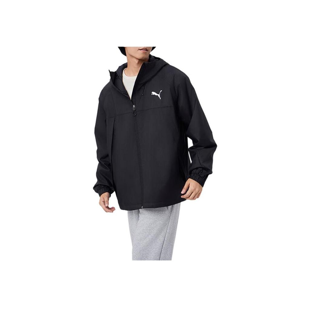Puma Loose Comfortable Hooded Zip Long Sleeve Jacket Men Jackets Black 685839-01