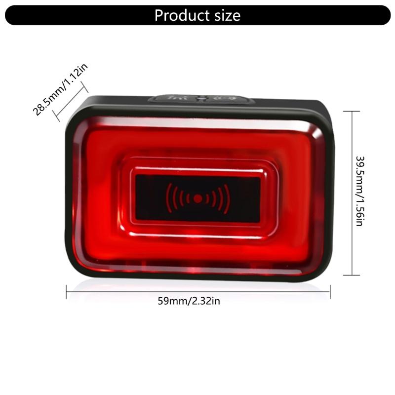 LED Bicycles Smarts Radars Rear Light Rechargeable Bike Radars Warning Light 1500mAh Bikes Taillight for Night Ridings