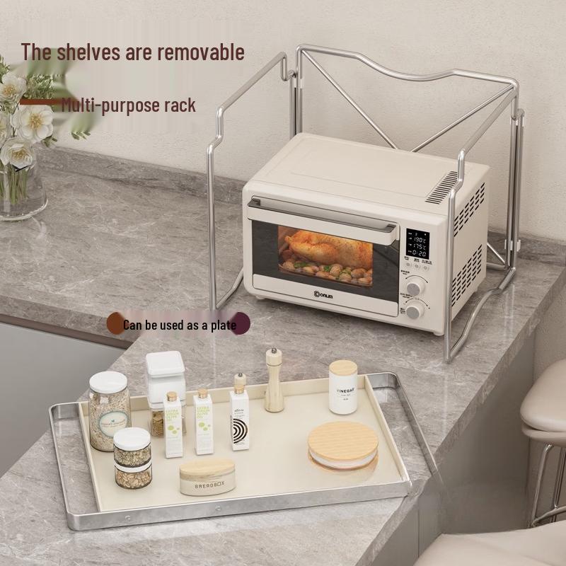 Handun Carbon Steel Microwave Oven Countertop Storage Rack