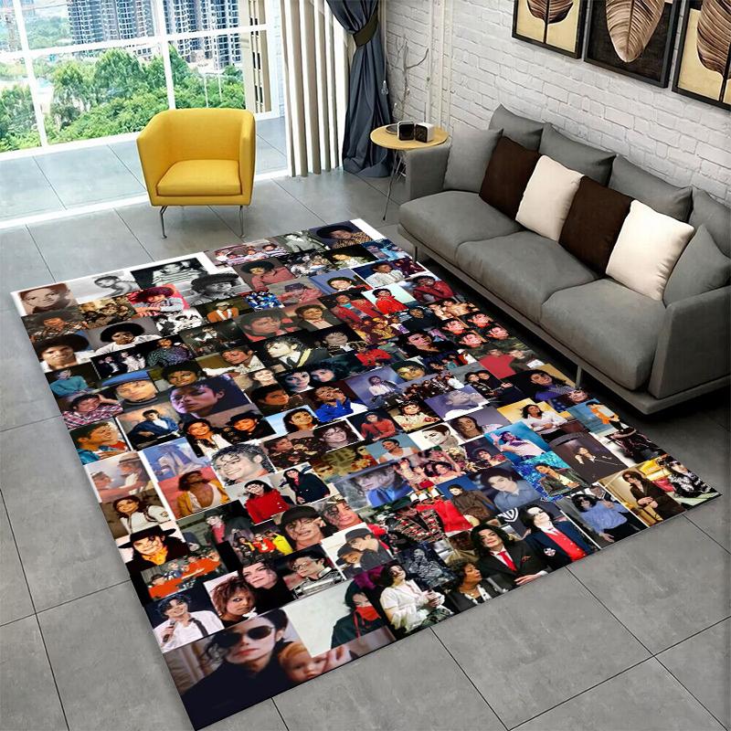 Tappeto Antiscivolo Retrò MJ Michael Jackson King of Pop per Soggiorno, Camera da Letto, Sala Giochi, Tappetino per Pavimento, Tappeto Decorazione Casa, Stanza dei Bambini